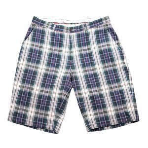 Polo Ralph Lauren Mens Chino Shorts Size 34 Tartan Plaid Cotton Summer Bermuda